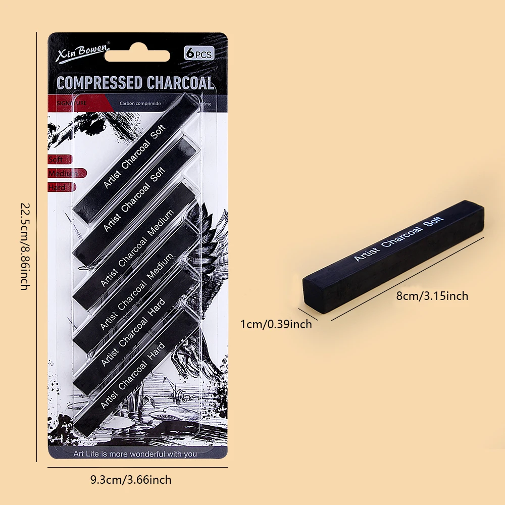 Sketching Charcoal Set - Conjunto de barras de carvão para