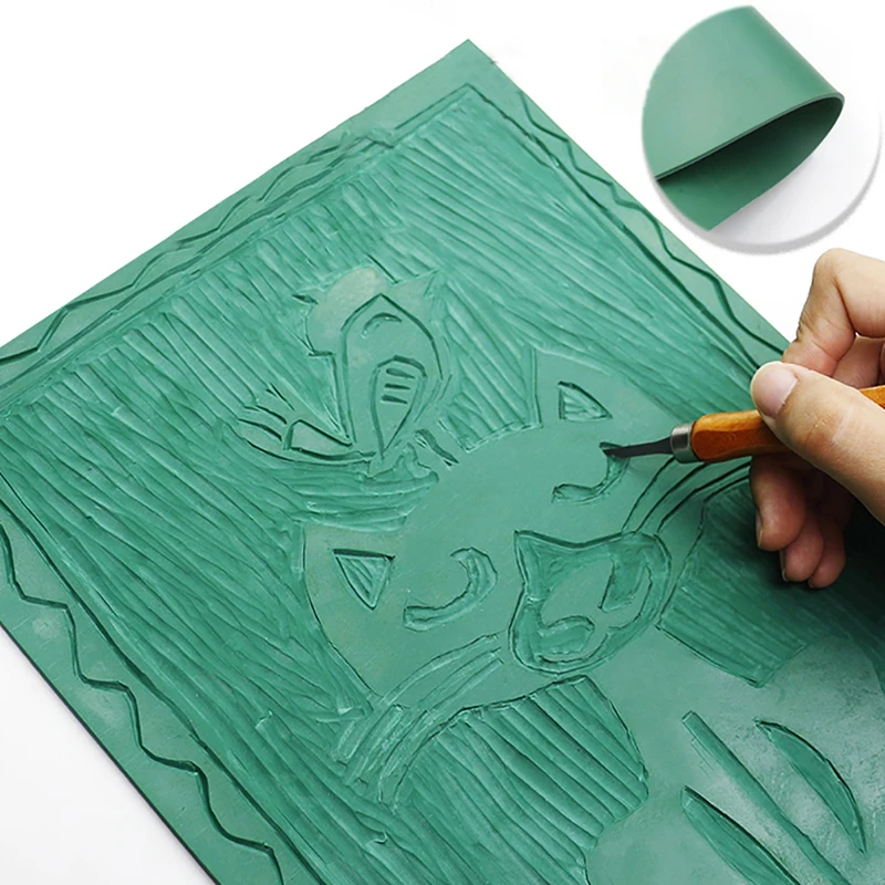 Lino Printing Block - Kit de Blocos de Borracha para
