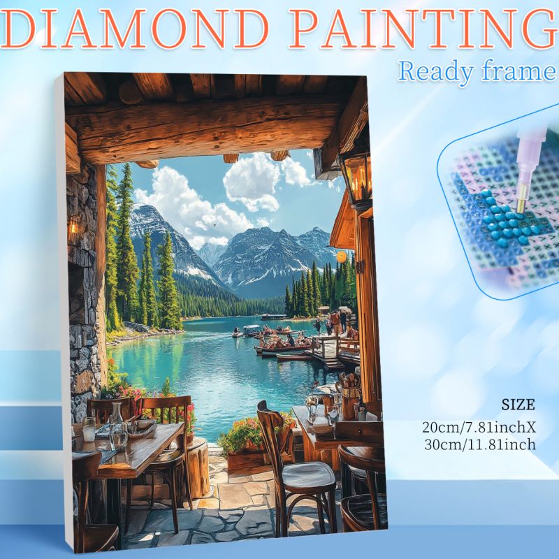 Art Craft Restaurant - RUOPOTY Kit de Pintura Diamante Emoldurado