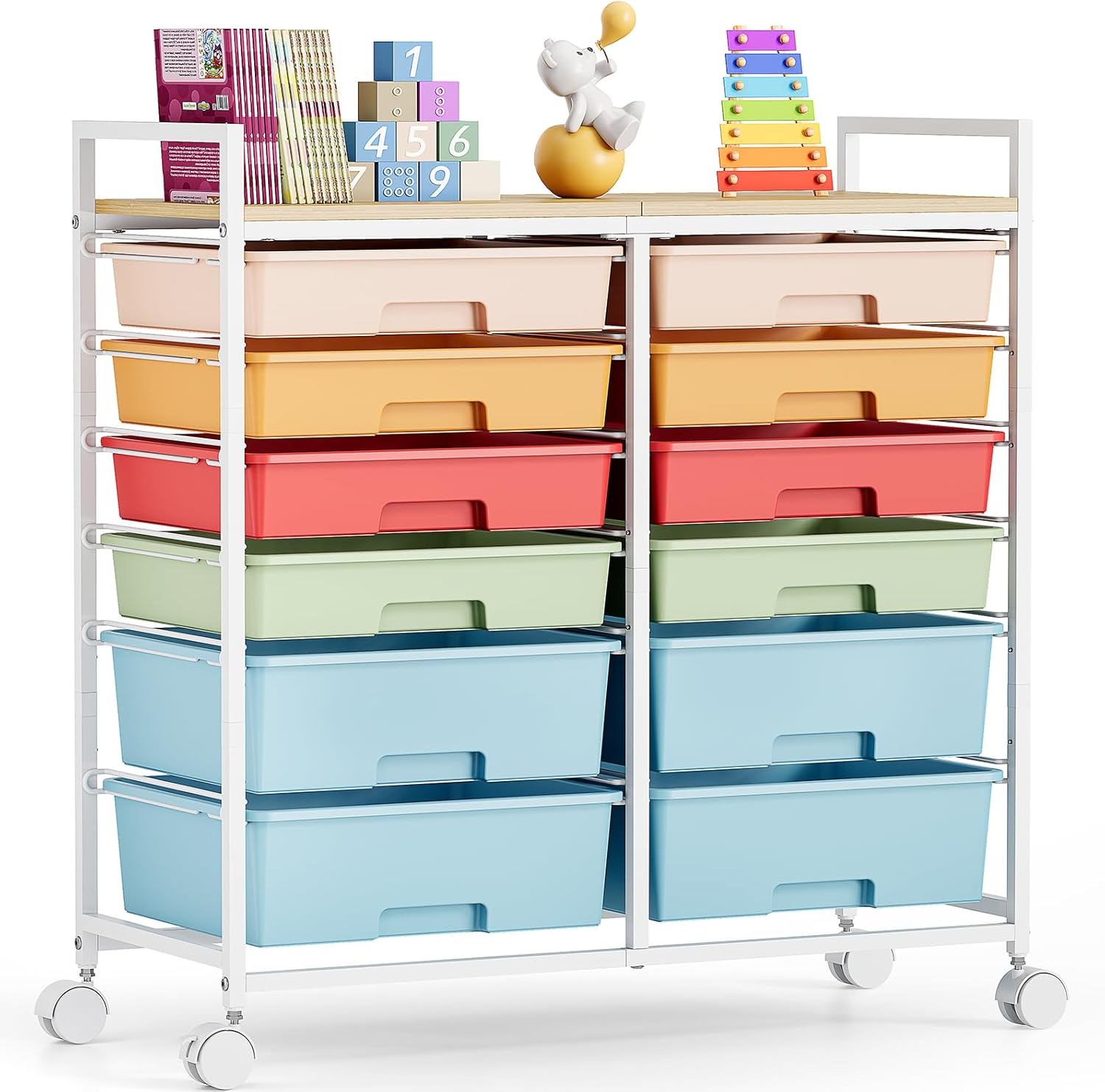 Art Craft Rainbow - Carrinho de Armazenamento com 12 Gavetas,