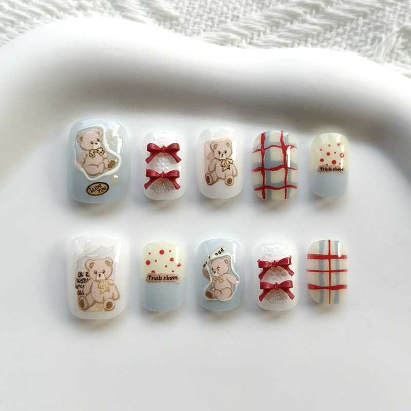 Art Craft Handmade - 10 Peças de Unhas Postiças Estilo