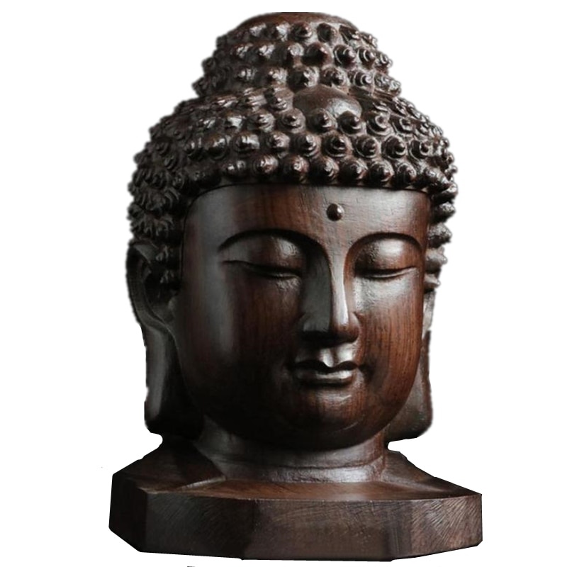 Art Craft India - 1/2 pçs estátua de madeira sakyamuni