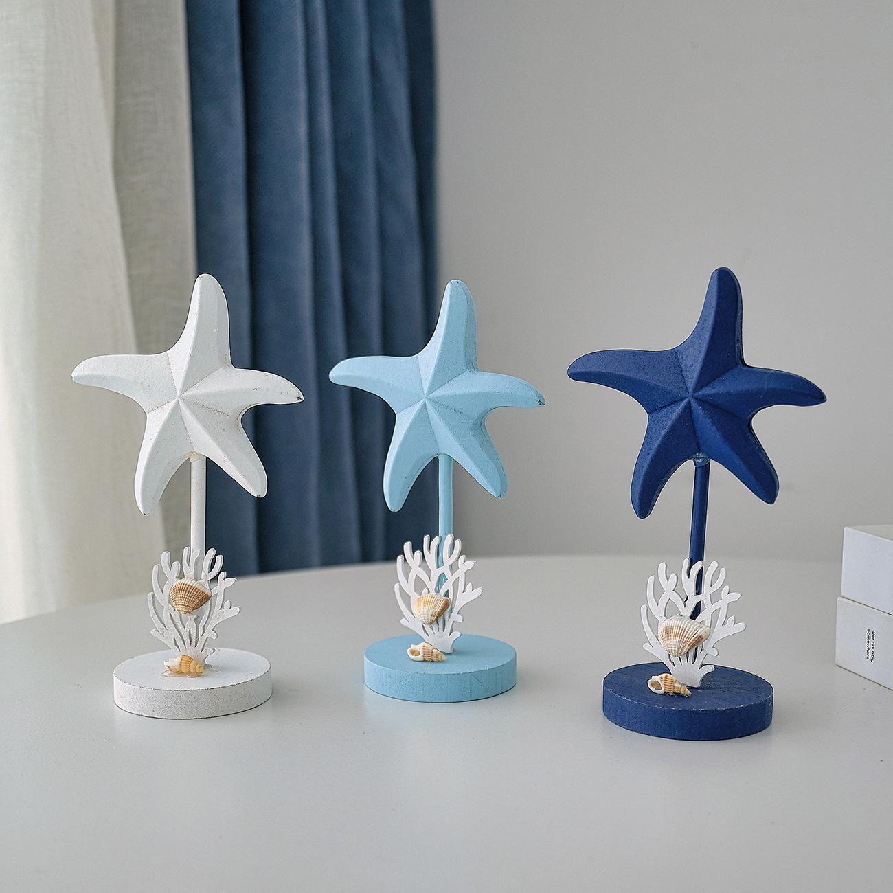 Art Craft Restaurant - Conjunto de 3 Ornamentos de Estrela-do-mar