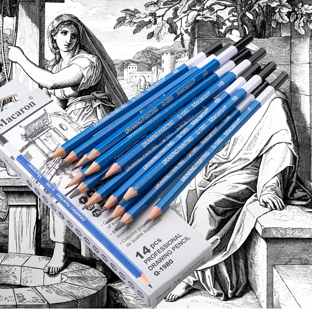 Sketching Charcoal Set - Conjunto de lápis de carvão para