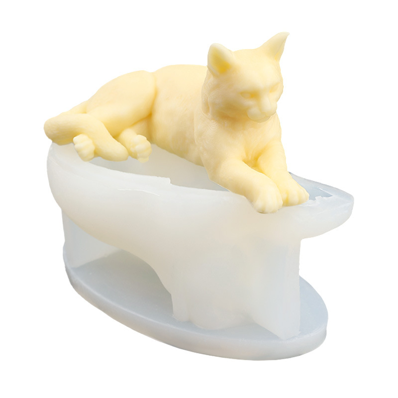 Art Craft Show - Criativo deitado gato molde de silicone