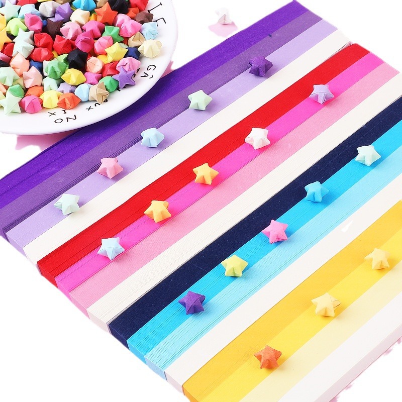 Art Craft Birthday Party - 540 folhas estrela origami papel variedade