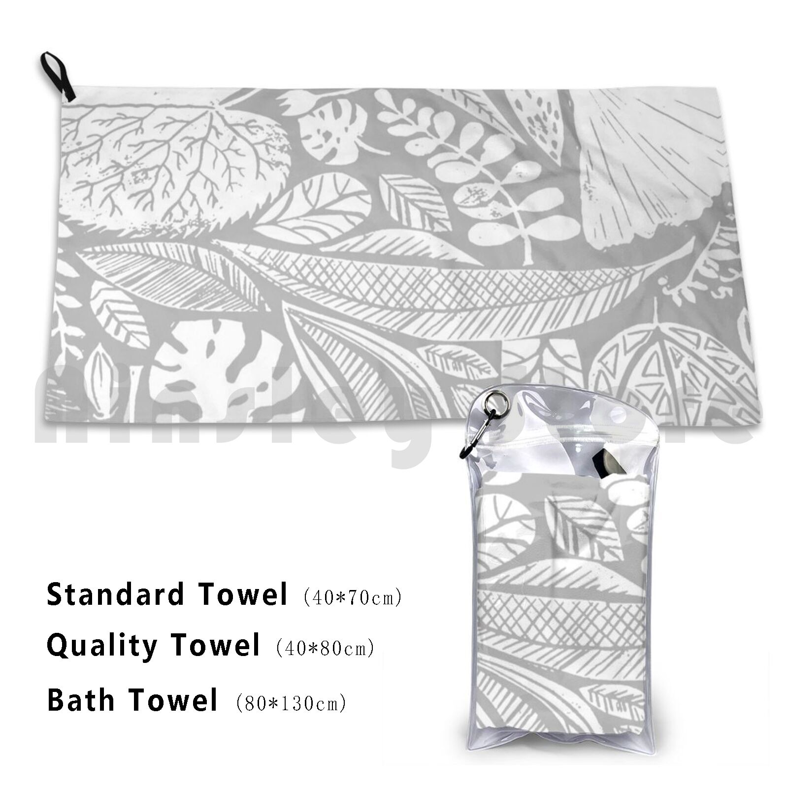 Lino Printing Block - Natureza moderna toalha de banho personalizada