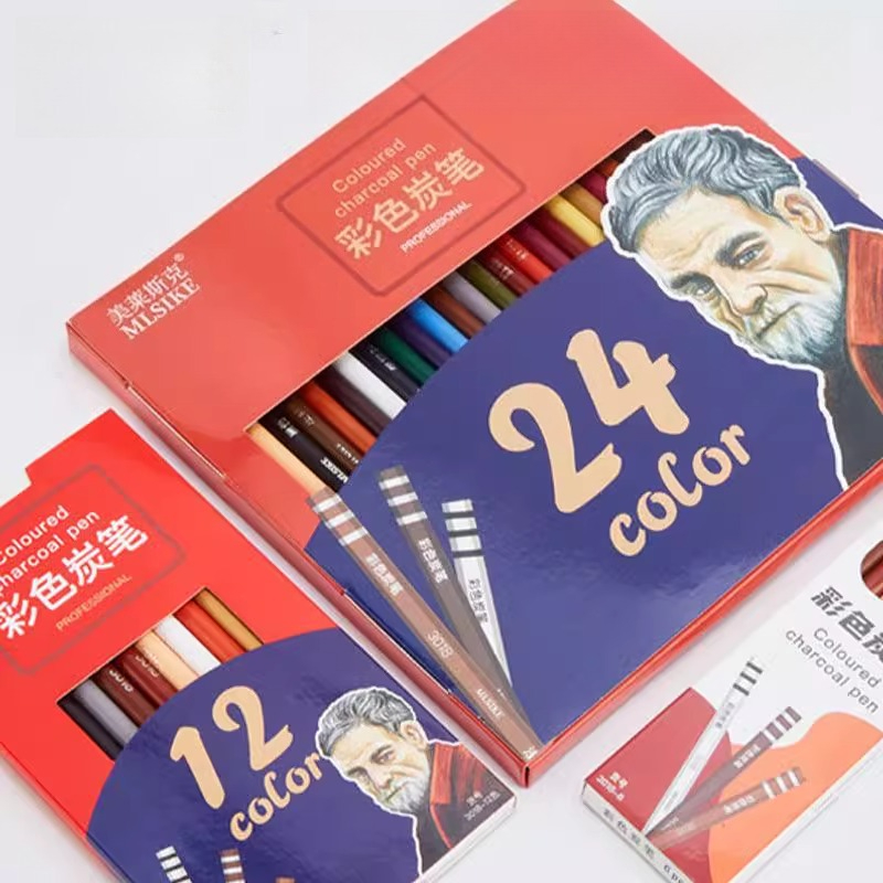 Sketching Charcoal Set - Mlsike lápis de carvão colorido, 6/12/24