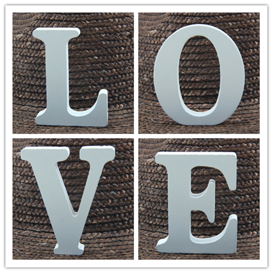 Art Craft And Design - Letras brancas de madeira em inglês,