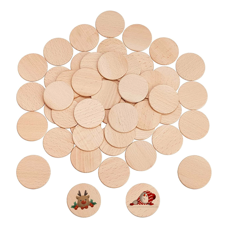 Letter S Art Craft - Moedas redondas de madeira de faia