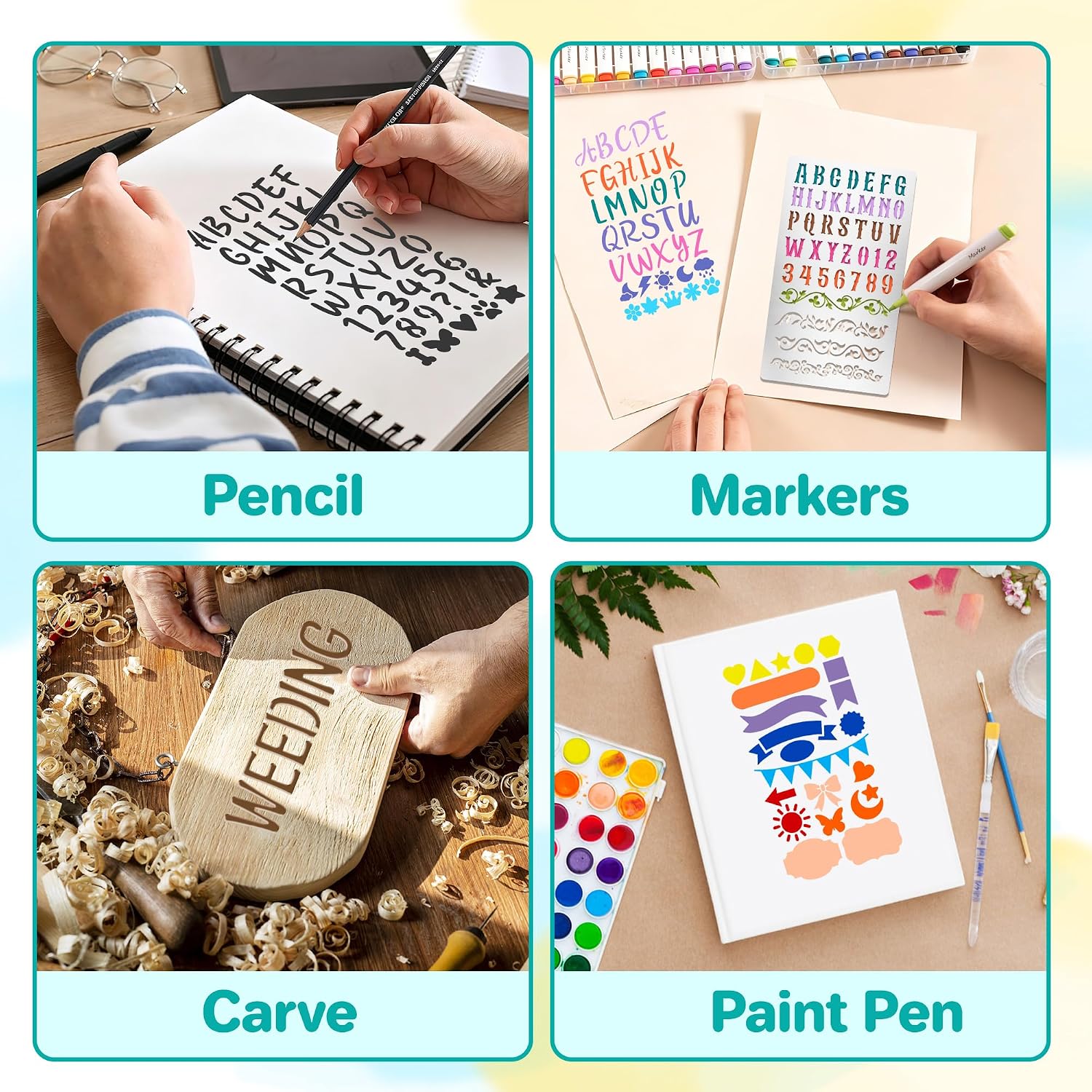 Conjunto de 9 Estênceis de Let - Letter S Art Craft avaliação e preço
