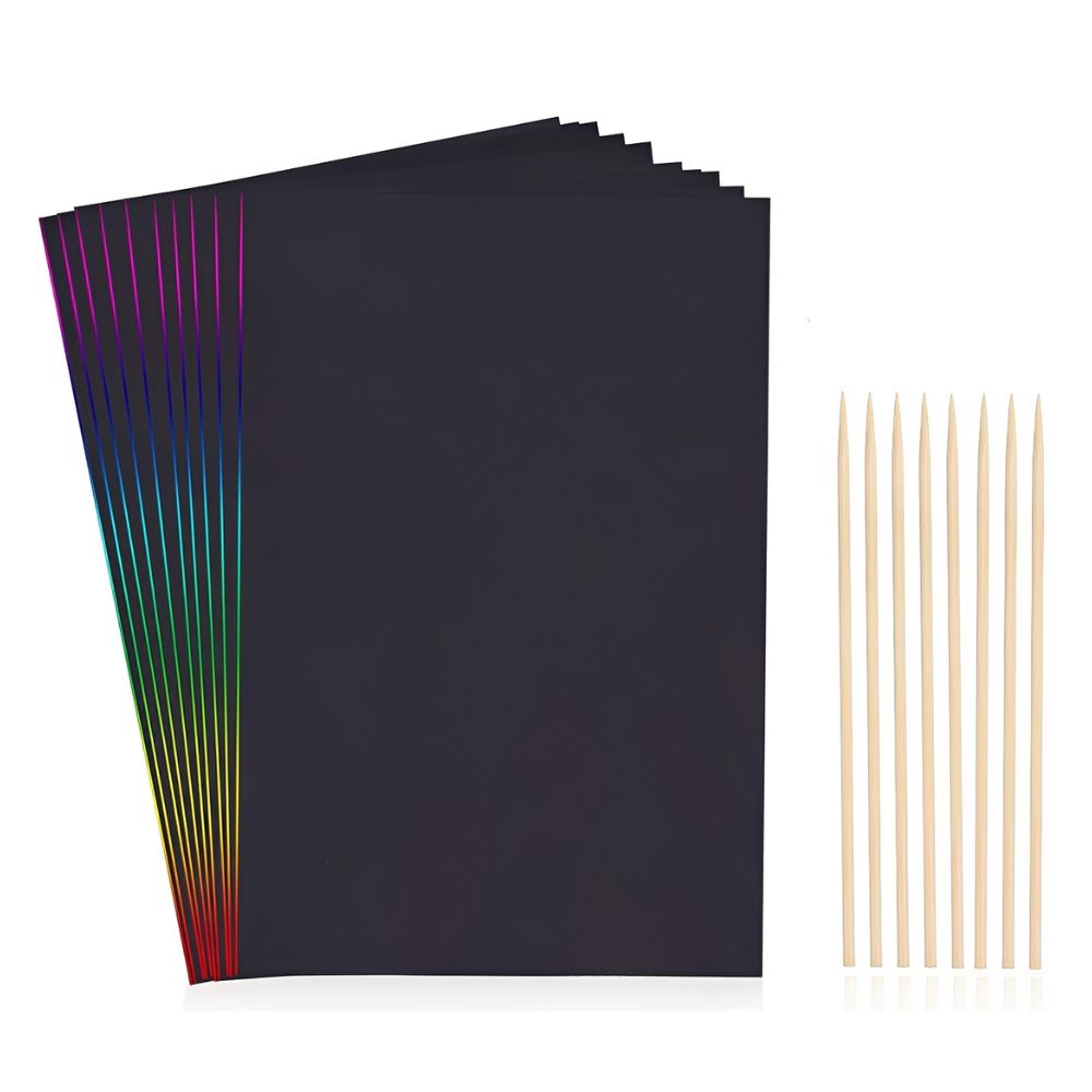 20 folhas de papel de raspar a - Art Craft Rainbow avaliação e preço