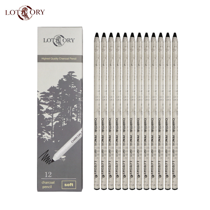 LOTORY 12pcs Preto Esboço Lápi - Sketching Charcoal Set avaliação e preço