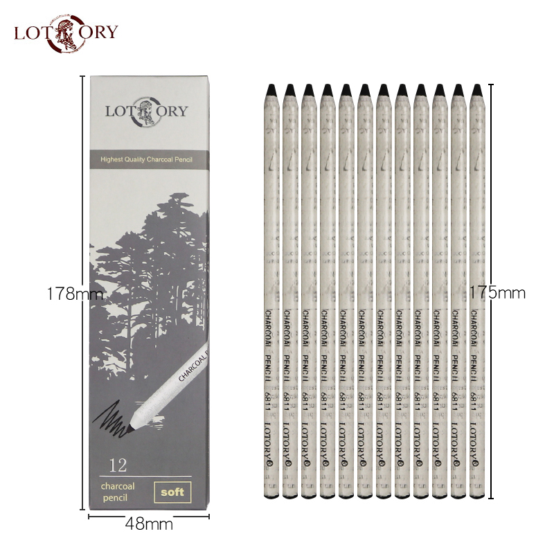 LOTORY 12pcs Preto Esboço Lápi - Sketching Charcoal Set avaliação e preço
