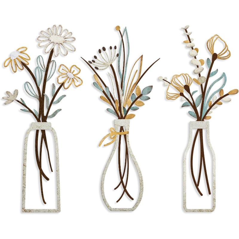 Conjunto de 3 Peças de Flores  - Art Craft Room avaliação e preço