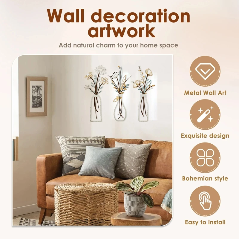 Conjunto de 3 Peças de Flores  - Art Craft Room avaliação e preço